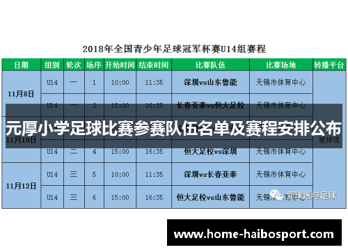 元厚小学足球比赛参赛队伍名单及赛程安排公布